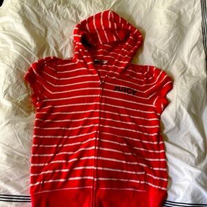 Cotton towel fabric girl summer hoodie~